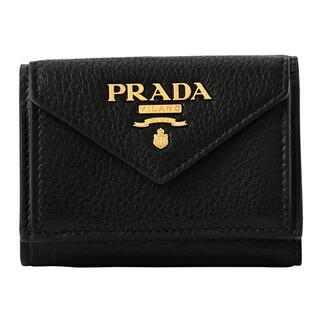 プラダ(PRADA)の新品 プラダ PRADA 3つ折り財布 ヴィッテロ グレイン ブラック 黒(財布)