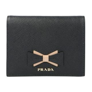 プラダ(PRADA)の新品 プラダ PRADA 2つ折り財布 サフィアーノ フィオッコ ネロ/チプリア(財布)