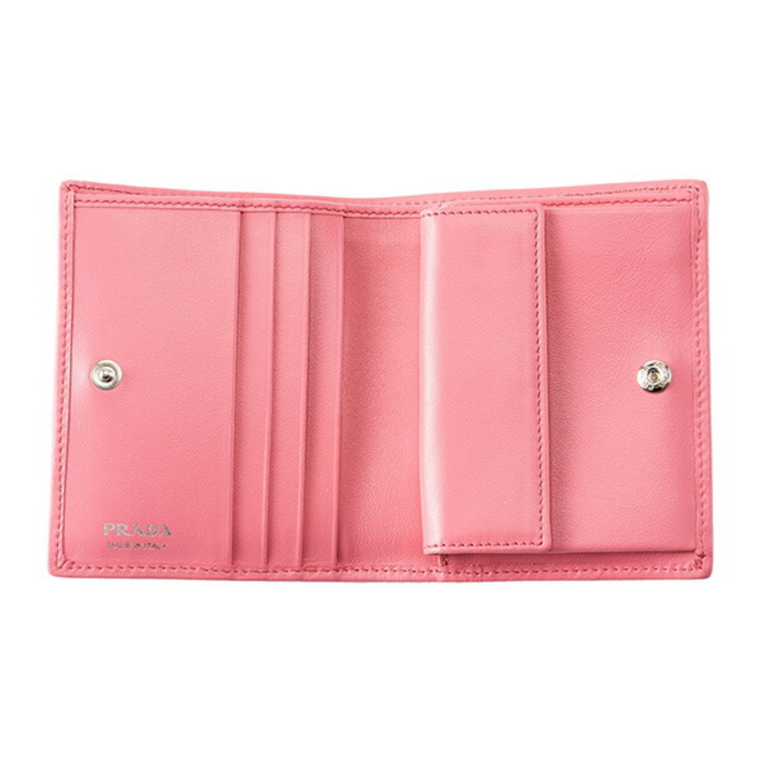 PRADA(プラダ)の新品 プラダ PRADA 2つ折り財布 ソフトカーフ インプントゥーレ ピンク レディースのファッション小物(財布)の商品写真