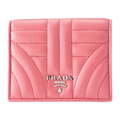 新品 プラダ PRADA 2つ折り財布 ソフトカーフ インプントゥーレ ピンク