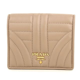 プラダ(PRADA)の新品 プラダ PRADA 2つ折り財布 ソフトカーフ インプントゥーレ ライトベージュ(財布)