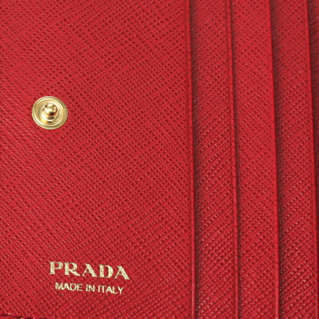 新品 プラダ PRADA 2つ折り財布 サフィアーノ シャイン フォーコ