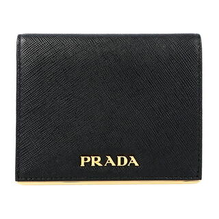プラダ(PRADA)の新品 プラダ PRADA 2つ折り財布 サフィアーノ メタル ネロ(財布)