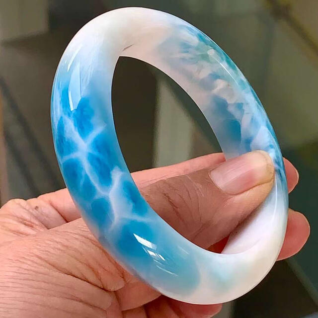 天然無処理 ラリマー バングル 内径55.5mm 【海外限定】 aleksandra