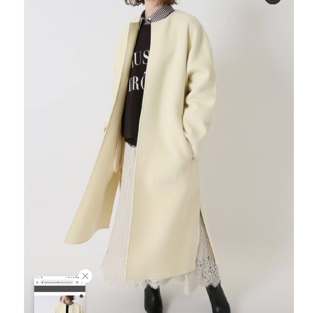 IENA(イエナ)のイエナ ノーカラーコート 36サイズ レディースのジャケット/アウター(ロングコート)の商品写真