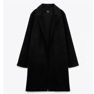 ザラ(ZARA)のZARA フェイクスエードコート　黒(トレンチコート)