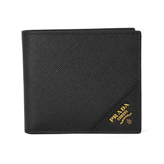プラダ(PRADA)の新品 プラダ PRADA 2つ折り財布 サフィアーノ メタル ブラック 黒(折り財布)
