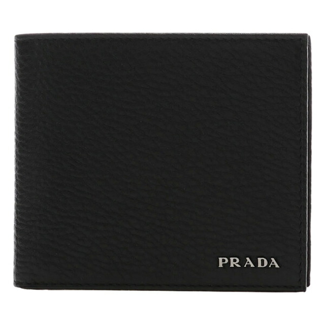 PRADA(プラダ)の新品 プラダ PRADA 2つ折り財布 ヴィッテロ グレイン ネロ メンズのファッション小物(折り財布)の商品写真