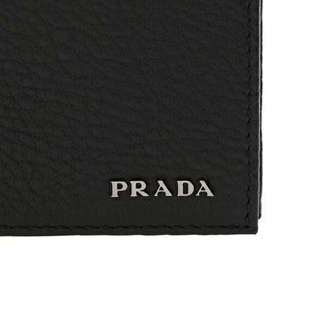 PRADA(プラダ)の新品 プラダ PRADA 2つ折り財布 ヴィッテロ グレイン ネロ メンズのファッション小物(折り財布)の商品写真