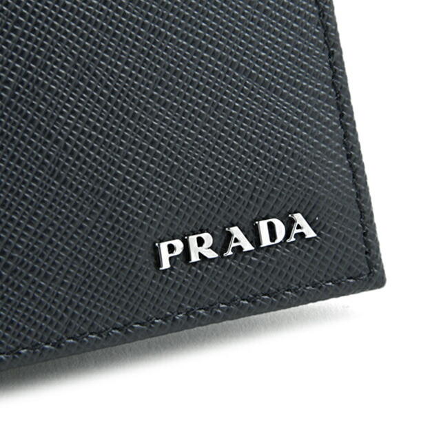 PRADA(プラダ)の新品 プラダ PRADA 2つ折り財布 サフィアーノ ビッコローレ バルティコ/ネロ メンズのファッション小物(折り財布)の商品写真