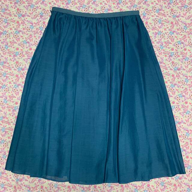 kumikyoku（組曲）(クミキョク)の✿組曲✿ウエストギャザー✿フレアスカート✿ブルーグリーン✿7号✿ レディースのスカート(ひざ丈スカート)の商品写真