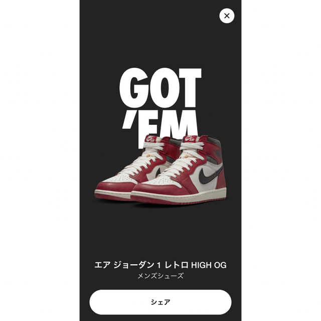 大人気新品 NIKE - NIKE AIR JORDAN 1 HIGH OG Chicago 27.5cm