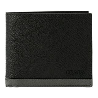 プラダ(PRADA)の新品 プラダ PRADA 2つ折り財布 ヴィッテロ マイクロ グレイン ブラック 黒(折り財布)