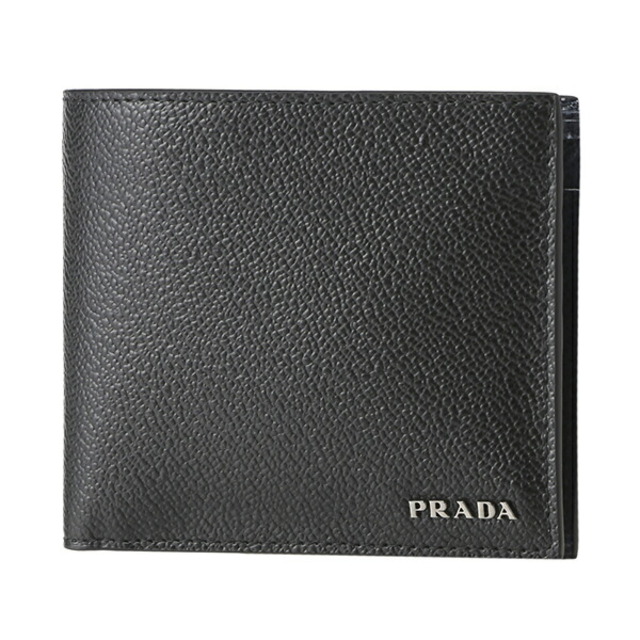 新品 プラダ PRADA 2つ折り財布 ヴィッテロ マイクログレイン ネロ/バルティコ約95×11×25本体重量