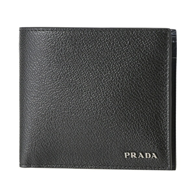 PRADA(プラダ)の新品 プラダ PRADA 2つ折り財布 ヴィッテロ マイクログレイン ネロ/バルティコ メンズのファッション小物(折り財布)の商品写真