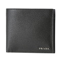新品 プラダ PRADA 2つ折り財布 ヴィッテロ マイクログレイン ネロ/バル