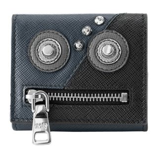 プラダ(PRADA)の新品 プラダ PRADA コインケース サフィアーノ ロボット ネイビー(コインケース/小銭入れ)