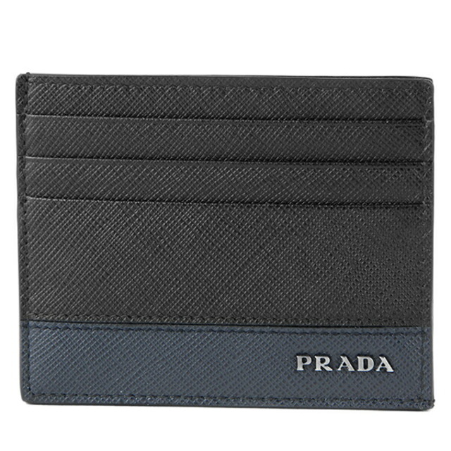 約8×10×05本体重量新品 プラダ PRADA カードケース サフィアーノ ストライプ ネロ/バルティコ