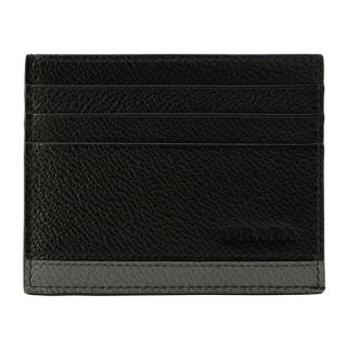 プラダ(PRADA)の新品 プラダ PRADA カードケース ヴィッテロ ミクロ グレイン ブラック 黒(名刺入れ/定期入れ)