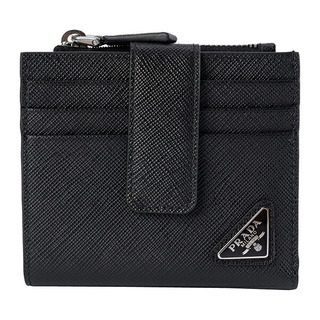 プラダ(PRADA)の新品 プラダ PRADA 2つ折り財布 サフィアーノ メタル ブラック 黒(折り財布)