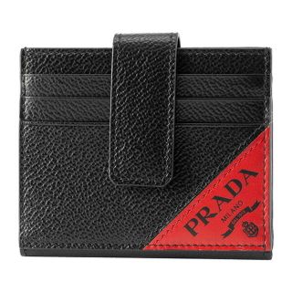 プラダ(PRADA)の新品 プラダ PRADA カードケース ヴィッテロ マイクログレイン ブラック 黒(名刺入れ/定期入れ)