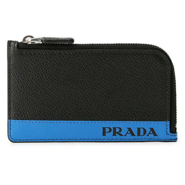 PRADA(プラダ)の新品 プラダ PRADA カードケース ヴィッテロ マイクロ グレイン ネロ/マーレ メンズのファッション小物(名刺入れ/定期入れ)の商品写真