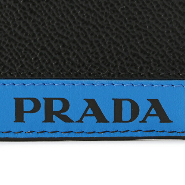 PRADA(プラダ)の新品 プラダ PRADA カードケース ヴィッテロ マイクロ グレイン ネロ/マーレ メンズのファッション小物(名刺入れ/定期入れ)の商品写真