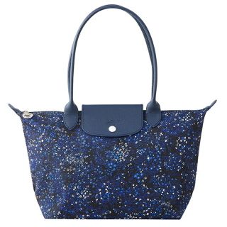 ロンシャン(LONGCHAMP)の新品 ロンシャン LONGCHAMP トートバッグ ル プリアージュ フルール ショルダーバッグ Mサイズ ブルー(トートバッグ)