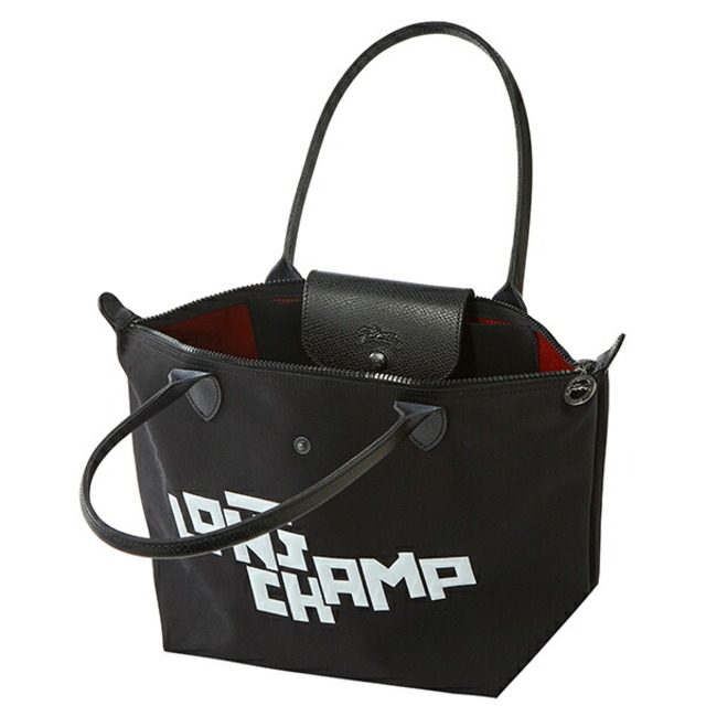 新品 ロンシャン LONGCHAMP トートバッグ ル・プリアージュ LGP スタンプ ノワール/ブラン