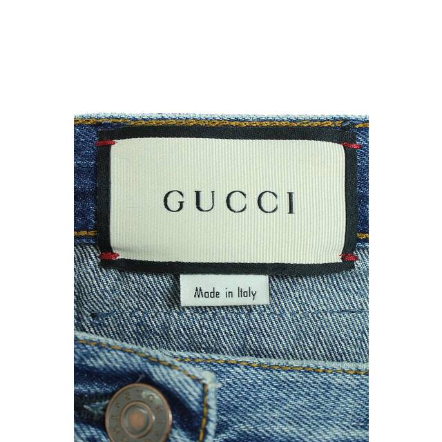 Gucci(グッチ)のグッチ 638045 XDBFI エコブリーチドリップドオーガニックデニムパンツ レディース 23インチ レディースのパンツ(デニム/ジーンズ)の商品写真