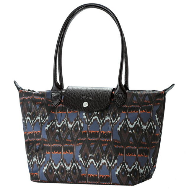 LONGCHAMP(ロンシャン)の新品 ロンシャン LONGCHAMP トートバッグ ル プリアージュ コレクション IKAT ショルダーバッグ Mサイズ ネイビー系 マルチ レディースのバッグ(トートバッグ)の商品写真