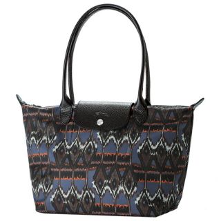 ロンシャン(LONGCHAMP)の新品 ロンシャン LONGCHAMP トートバッグ ル プリアージュ コレクション IKAT ショルダーバッグ Mサイズ ネイビー系 マルチ(トートバッグ)