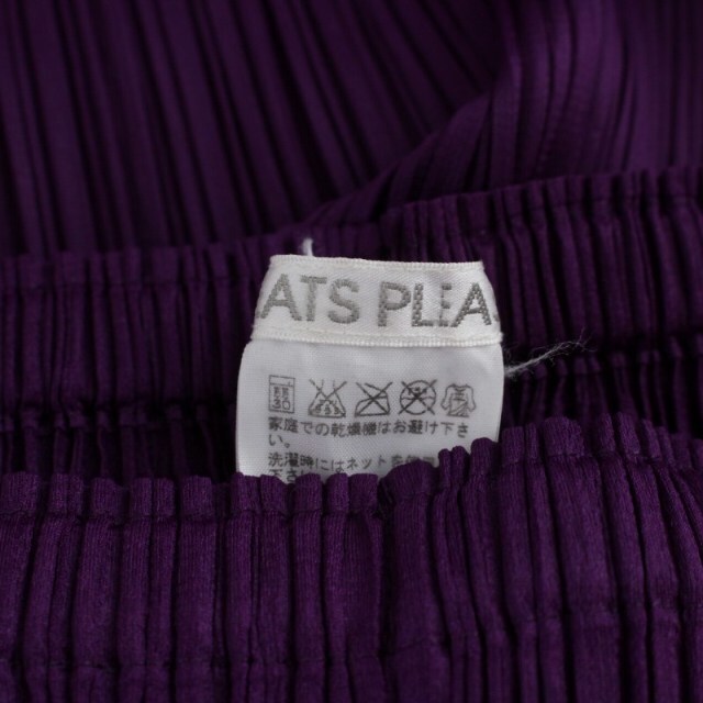 プリーツプリーズ イッセイミヤケ 裾デザインスリットスカート M 紫 レディースのスカート(ロングスカート)の商品写真