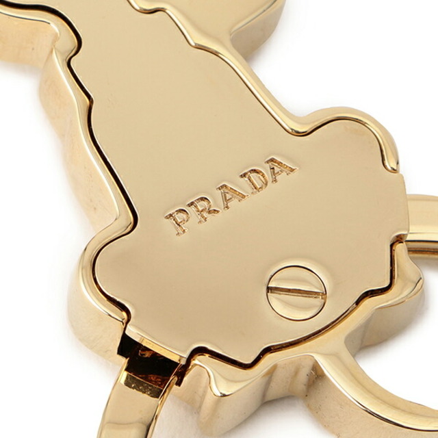 PRADA(プラダ)の新品 プラダ PRADA キーホルダー サフィアーノ ドッグ ビアンコ/ペタロ レディースのファッション小物(キーホルダー)の商品写真