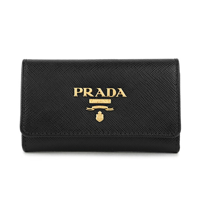 プラダ PRADA キーケース サフィアーノ メタル ネロ 公式ショップ