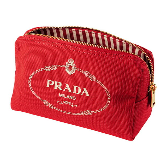 PRADA - 新品 プラダ PRADA ポーチ カナパ ロゴ レッド 赤の通販 by