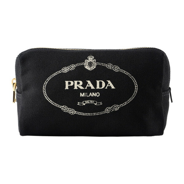 新品 プラダ PRADA ポーチ カナパ ロゴ ブラック 黒