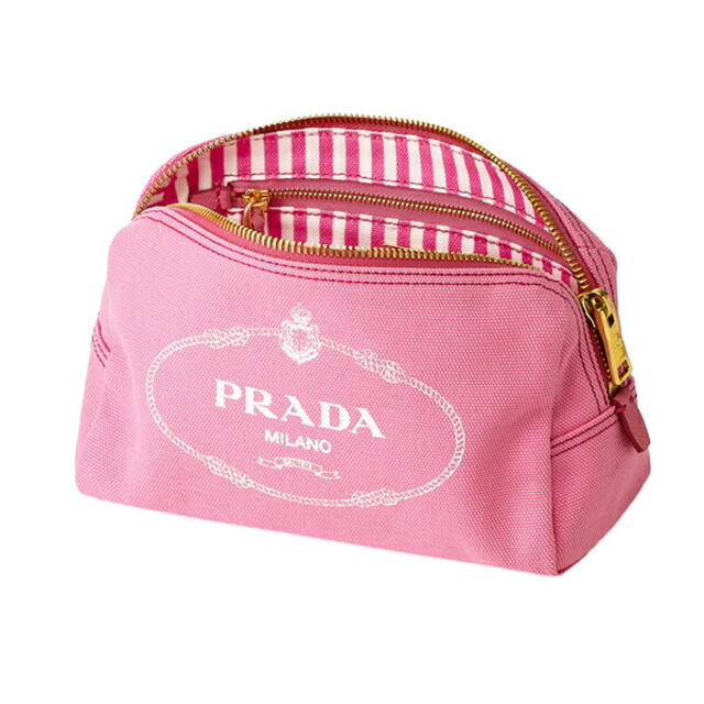 PRADA(プラダ)の新品 プラダ PRADA ポーチ カナパ ジェラーニオ/ビアンコ レディースのファッション小物(ポーチ)の商品写真