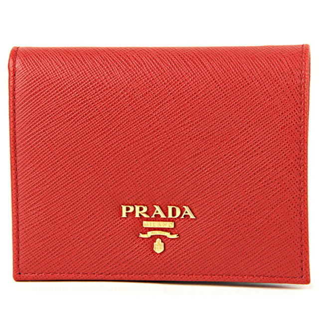 約9×115×2本体重量新品 プラダ PRADA 2つ折り財布 サフィアーノ メタル フォーコ