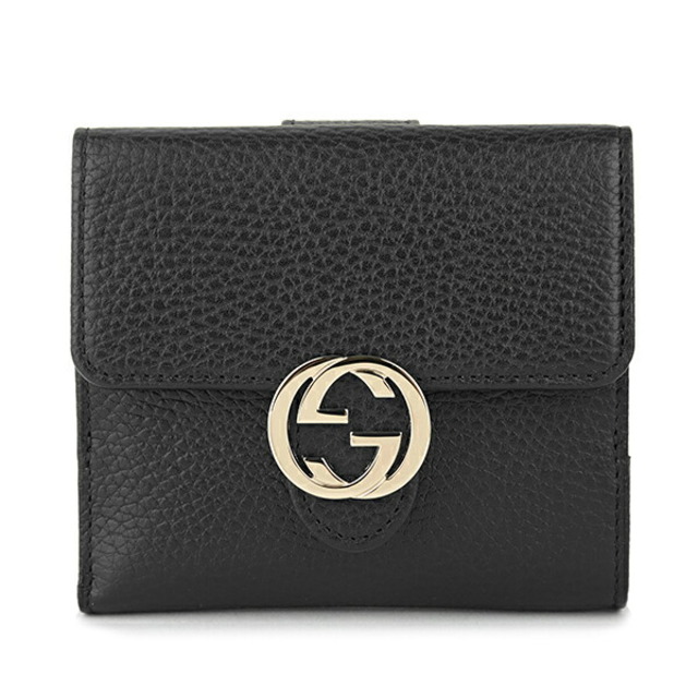 期間限定！最安値挑戦】 Gucci 新品 グッチ GUCCI 2つ折り財布 ダラーカーフ ブラック 財布