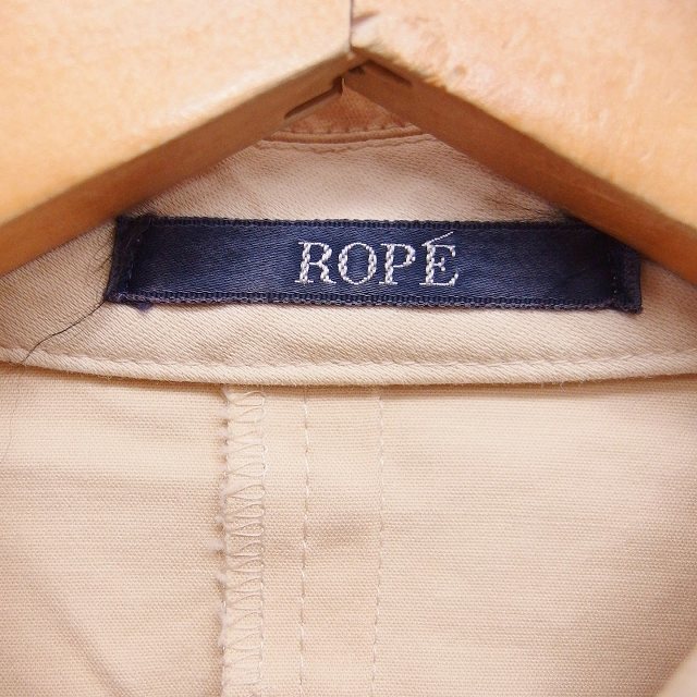 ROPE’(ロペ)のロペ ROPE ステンカラー ジャケット アウター 七分袖 無地 綿 ベージュ レディースのジャケット/アウター(その他)の商品写真