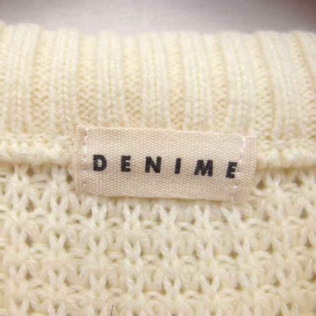 DENIME(ドゥニーム)のドゥニーム DENIME セーター ニット ショート丈 長袖 丸首 総柄 レディースのトップス(ニット/セーター)の商品写真