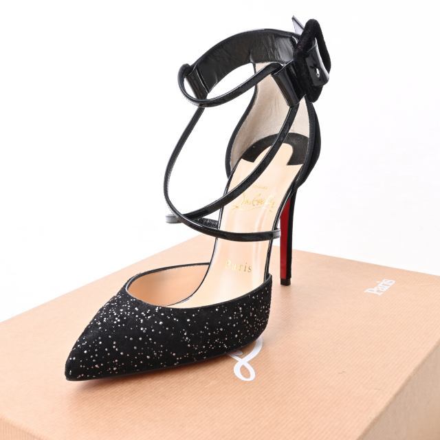 Christian Louboutin ラメ ベロア ヒール パンプス美中古品