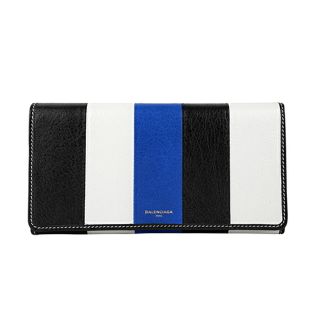 新品 バレンシアガ BALENCIAGA 長財布 バザール ブルー/ブラン/ノワール