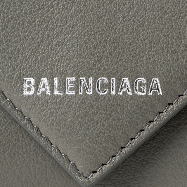 新品 バレンシアガ BALENCIAGA 3つ折り財布 パピエ グリメタル