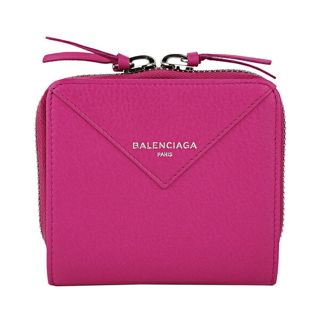 新品 バレンシアガ BALENCIAGA 2つ折り財布 パピエ ローズマゼンタ