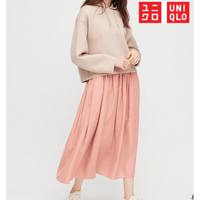 UNIQLO(ユニクロ)の◆UNIQLO (ユニクロ) ドレープ ギャザー ロングスカート レディースのスカート(ロングスカート)の商品写真