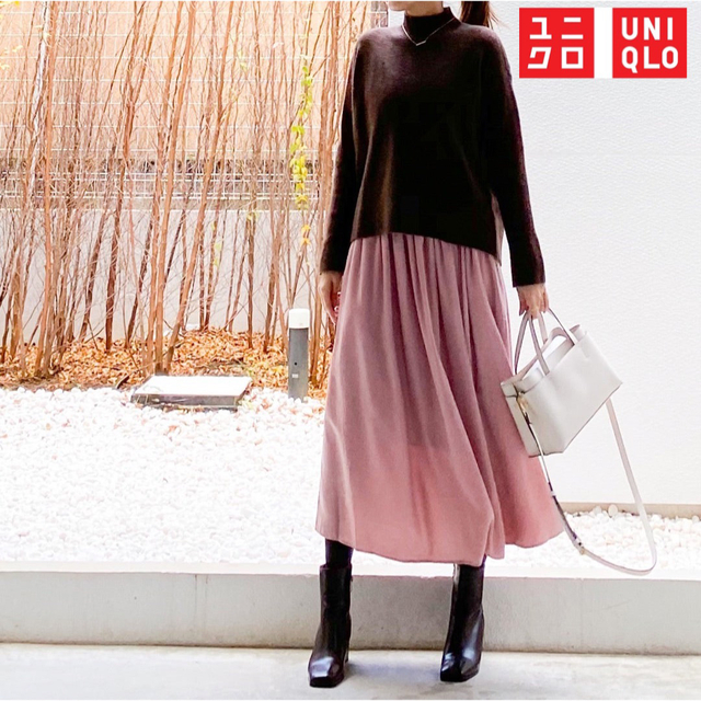 UNIQLO(ユニクロ)の◆UNIQLO (ユニクロ) ドレープ ギャザー ロングスカート レディースのスカート(ロングスカート)の商品写真