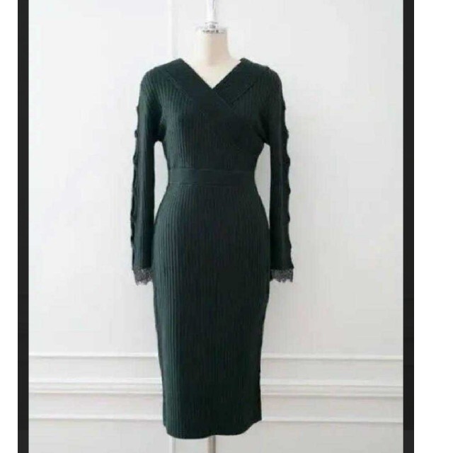 Her lip to Wrap-Effect Knit Dress