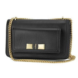 フェラガモ(Ferragamo)の新品 フェラガモ FERRAGAMO ショルダーバッグ GINEVRA フラップショルダーバッグ ネロ(ショルダーバッグ)